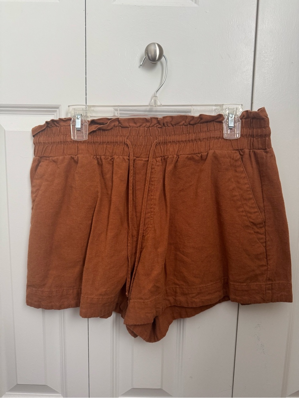 a new day Rust High-Waist Elastic Drawstring Shorts